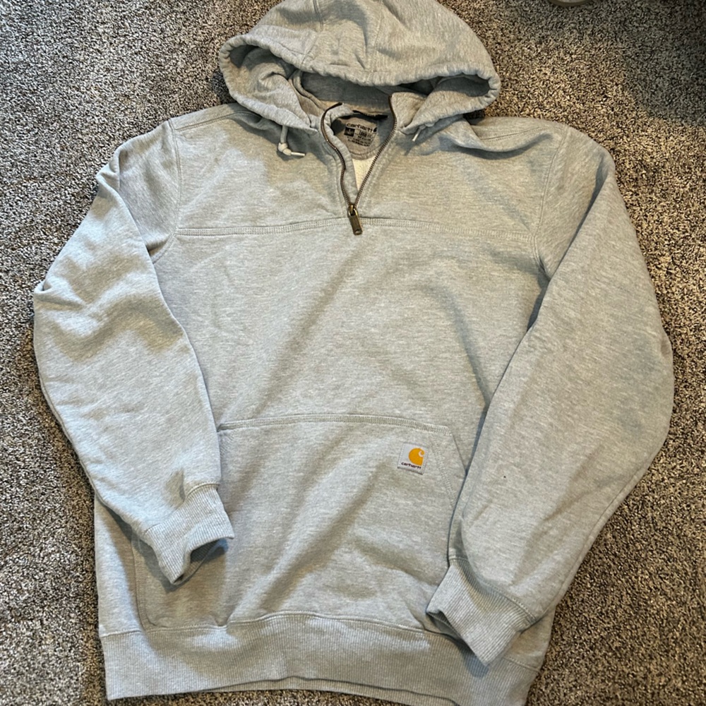 Carhartt Heather Gray Zip-Up Hoodie